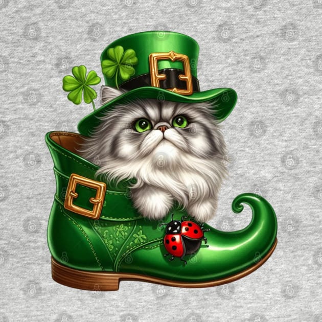 Persian Cat Shoes For Patricks Day by Chromatic Fusion Studio